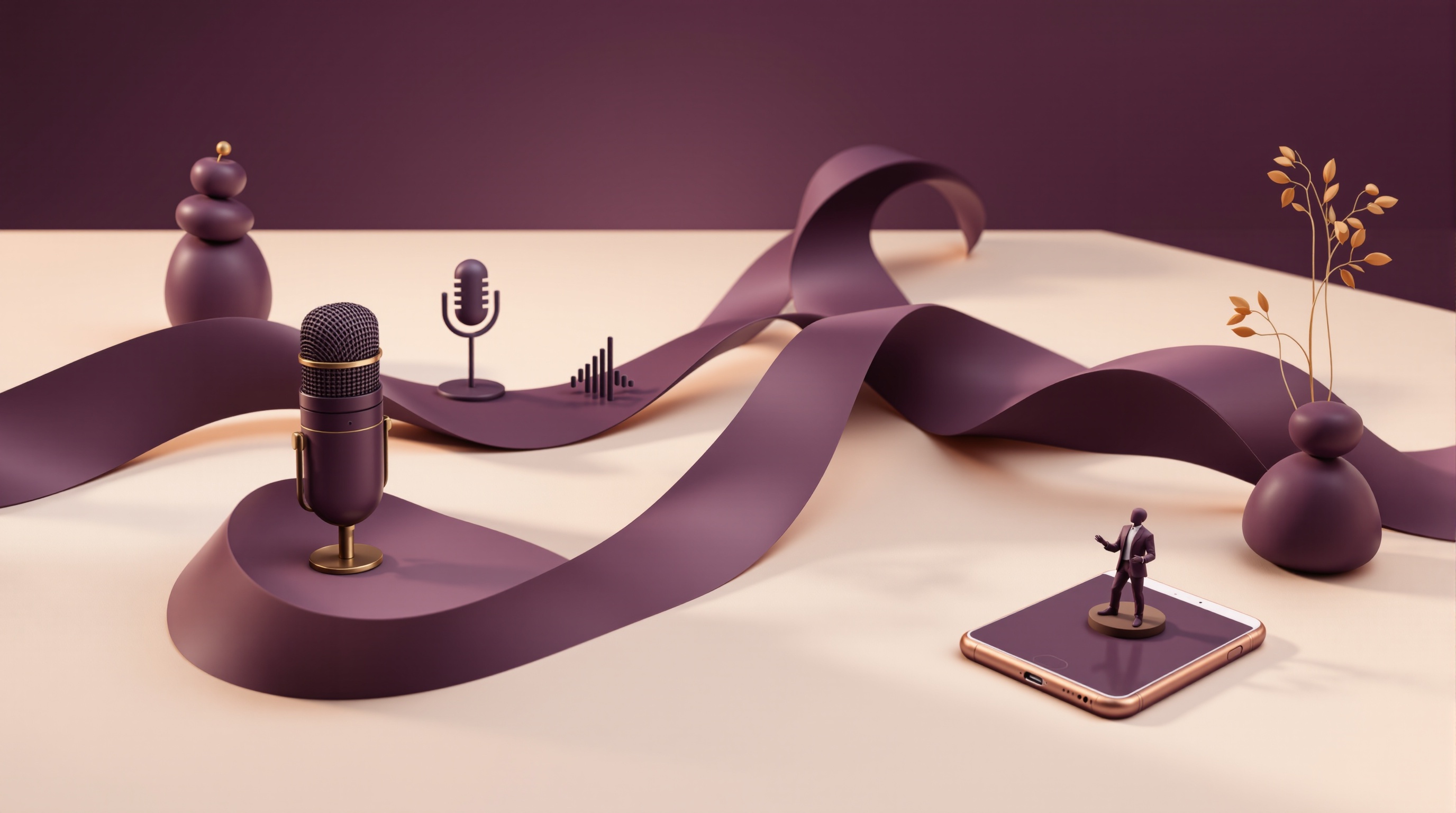 A written script flowing through AI voice and host generation into a published podcast